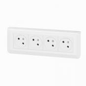  KIT 4X2P+T ENCASTRE BLANC 