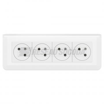  KIT 4X2P+T ENCASTRE BLANC 