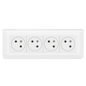  KIT 4X2P+T ENCASTRE BLANC 