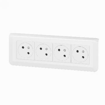  KIT 4X2P+T ENCASTRE BLANC 