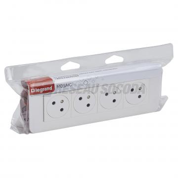  KIT 4X2P+T ENCASTRE BLANC 
