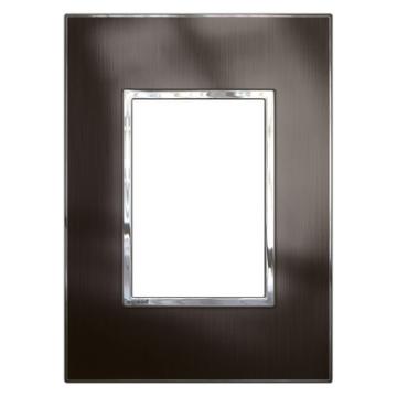  3 MOD PLAQ SQ 2 X 4 BLACK 