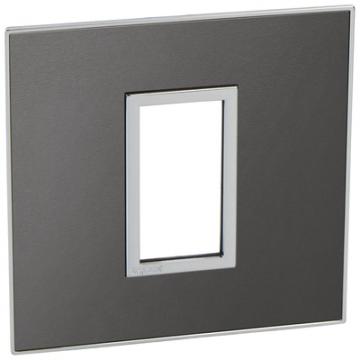  1 MOD 1G PLAQ SQ BLACK 