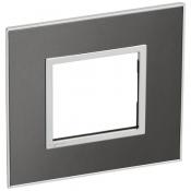  2 MOD 1G PLAQ SQ BLACK 