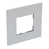 2 MOD 1G PLAQ SQ SOFT ALU 