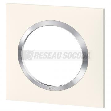  PLAQUE 1P BLANC CHROME 