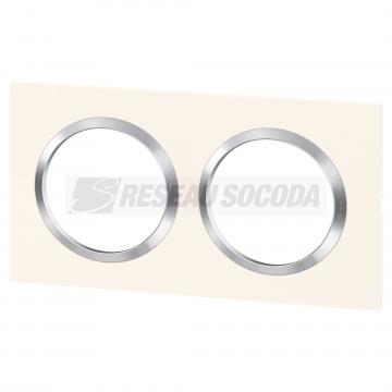  PLAQUE 2P BLANC CHROME 
