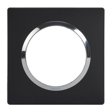  PLAQUE 1P NOIR VELOURS CHROME 