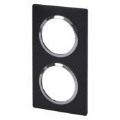  PLAQUE 2P NOIR VELOURS CHROME 