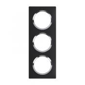  PLAQUE 3P NOIR VELOURS CHROME 