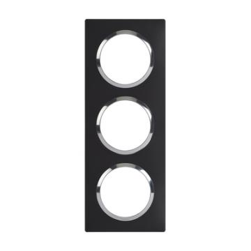  PLAQUE 3P NOIR VELOURS CHROME 