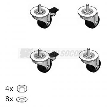  4 ROULETTES COFF PIVOTANT LINK 