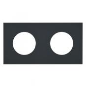  PLAQUE 2X2P+T EPURE NOIR MAT 