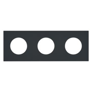  PLAQUE 3X2P+T EPURE NOIR MAT 