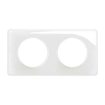  PLAQUE 2 POSTES BLANC EMAILLE 
