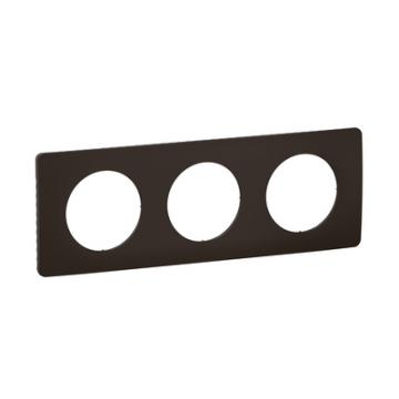  PLAQUE 3 POSTES NOIR MAT 