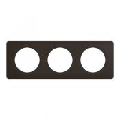  PLAQUE 3 POSTES NOIR MAT 