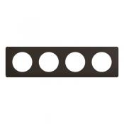  PLAQUE 4 POSTES NOIR MAT 