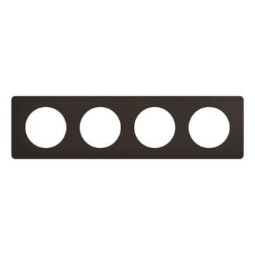 PLAQUE 4 POSTES NOIR MAT 