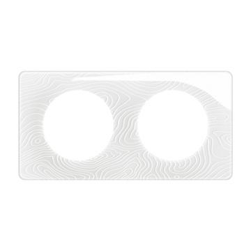  PLAQUE 2 POSTES BLANC RELIEF 