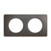  PLAQUE 2 POSTES GRIS CENDRE 