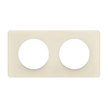  PLAQUE 2 POSTES BLANC AMANDE 