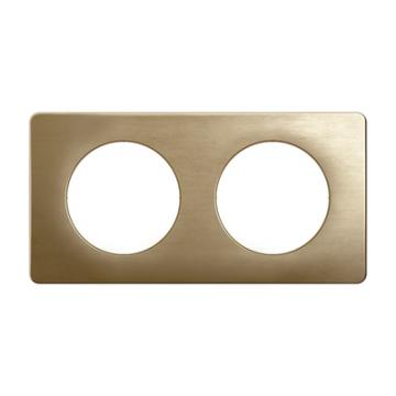  PLAQUE 2 POSTES BRONZE SATINE 