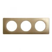  PLAQUE 3 POSTES BRONZE SATINE 