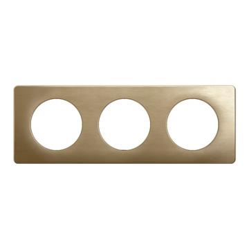  PLAQUE 3 POSTES BRONZE SATINE 