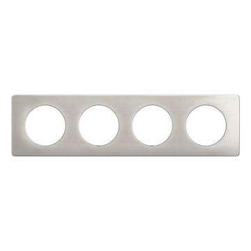  PLAQUE 4 POSTES ALU SATINE 
