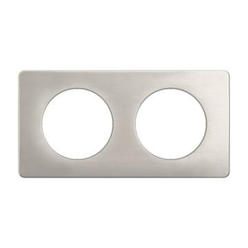  PLAQUE 2 POSTES ALU SATINE 