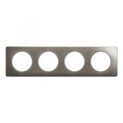  PLAQUE 4 POSTES ACIER SATINE 