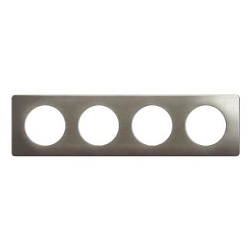  PLAQUE 4 POSTES ACIER SATINE 