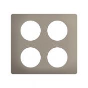  PLAQUE 2X2 POSTES ACIER SATINE 