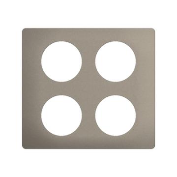  PLAQUE 2X2 POSTES ACIER SATINE 