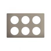  PLAQUE 2X3 POSTES ACIER SATINE 