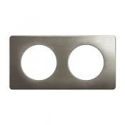  PLAQUE 2 POSTES ACIER SATINE 