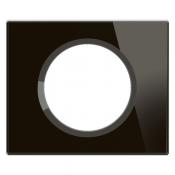  PLAQUE 1 POSTE VERRE ONYX NOIR 