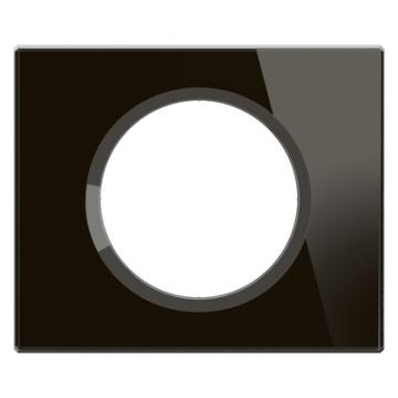  PLAQUE 1 POSTE VERRE ONYX NOIR 