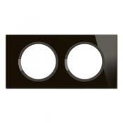  PLAQUE 2P VERRE ONYX NOIR 