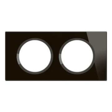 PLAQUE 2P VERRE ONYX NOIR 