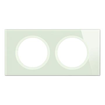  PLAQUE 2P VERRE OPALE BLANC 