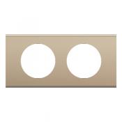  PLAQUE 2 POSTES NICKEL SATINE 