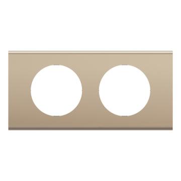  PLAQUE 2 POSTES NICKEL SATINE 