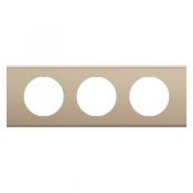  PLAQUE 3 POSTES NICKEL SATINE 
