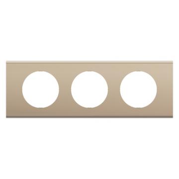  PLAQUE 3 POSTES NICKEL SATINE 