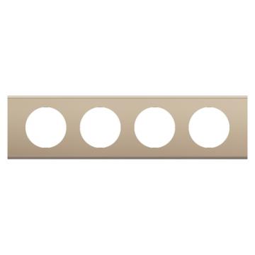  PLAQUE 4 POSTES NICKEL SATINE 