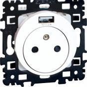  SQUARE PC 2P+T + Prise USB-A 