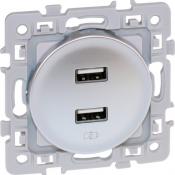  SQUARE charg. dbleUSB A  SILV 