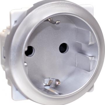  COMETE PC 2P+T Schuko SILVER 